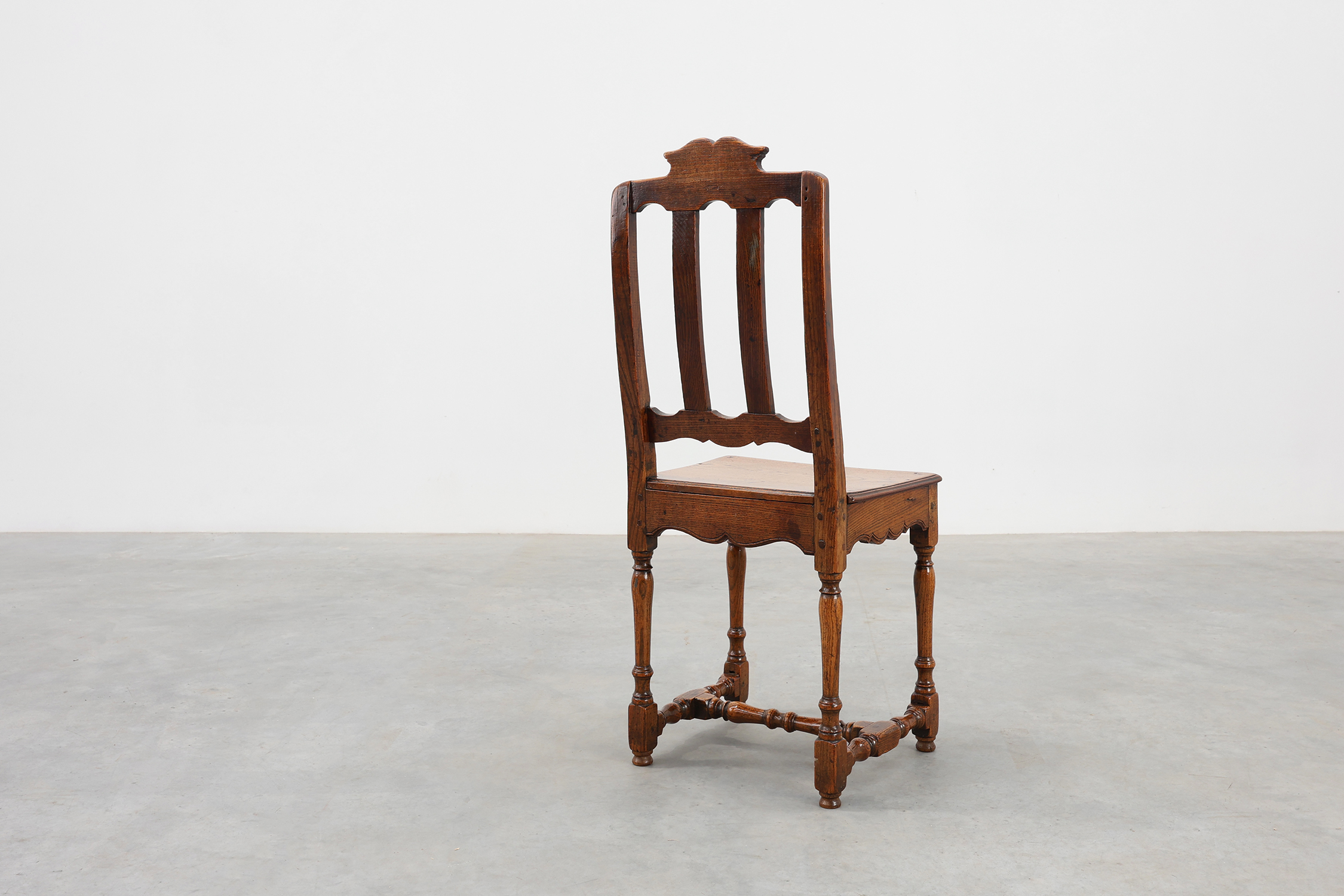 Antique carved oak side chair, France 18th century thumbnail